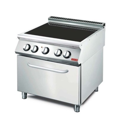GASTRO M - Fourneau électrique vitrocéramique 4 zones sur four électrique GN 2/1
