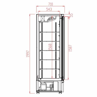 COMBISTEEL - Vitrine murale négative 3 portes en verre noire 1450 L
