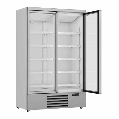 COMBISTEEL - Vitrine murale positive 2 porte en verre blanche 1000 L