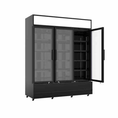 COMBISTEEL - Armoire froide positive 3 portes en verre noire 1065 L