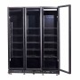 COMBISTEEL - Vitrine positive 3 portes en verre noire avec porte chauffante 1200 L