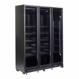 COMBISTEEL - Vitrine positive 3 portes en verre noire avec porte chauffante 1200 L