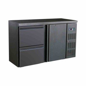 COMBISTEEL - Arrière bar réfrigérée noir 1 porte et 2 tiroirs 350 L