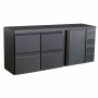 COMBISTEEL - Arrière bar réfrigérée noir 1 porte et 4 tiroirs 537 L