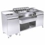 COMBISTEEL - Cocktails bar station incl. évier, lave-verres, bacs gn, speedrail porte-bouteilles, planche à découper et poubelle