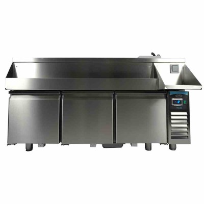 COMBISTEEL - Table réfrigérée 3 portes avec bar à cocktails