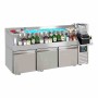 COMBISTEEL - Table réfrigérée 3 portes avec bar à cocktails