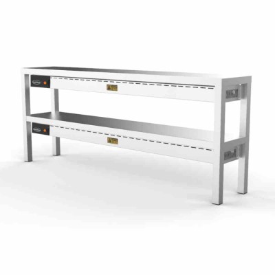 COMBISTEEL - Étagère chauffante en céramique 2 niveaux 10 x 250 W L. 1800 mm