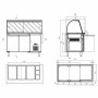 COMBISTEEL - Table réfrigérée saladette avec verre 2 portes 3 x GN 1/1 + 3 x GN 1/6 récipient