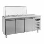COMBISTEEL - Table réfrigérée saladette avec verre 3 portes