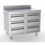 COMBISTEEL - Table de travail avec 6 tiroirs avec bord relevé L. 1000 mm
