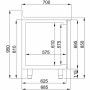 COMBISTEEL - Table réfrigérée bord relevé 2 portes monoblock Energy line 700