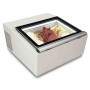 COMBISTEEL - Vitrine à crème glacée blanc de table s'ouvre du côté client 3x5 L