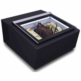 COMBISTEEL - Vitrine à crème glacée noir de table s'ouvre du côté client 3x5 L