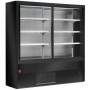 DIAMOND - Vitrine murale noire ventilée 2 portes coulissantes L. 2000 mm