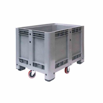 L2G - Bac à glace roulant polyéthylène 470 litres avec vidange gris