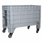 L2G - Bac à glace roulant polyéthylène 500 litres avec vidange gris 
