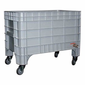 L2G - Bac à glace roulant polyéthylène 500 litres avec vidange gris 