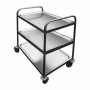 L2G - Desserte soudée inox 3 plateaux 4 roues pivotantes 2 à freins L. 1000 mm