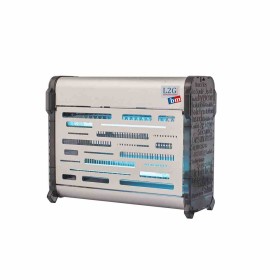 L2G - Exterminateur d'insectes inox LED 2 x 7 W avec chaînette inox et 2 crochets