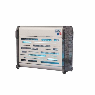 L2G - Exterminateur d'insectes inox LED 2 x 7 W avec chaînette inox et 2 crochets