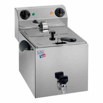 L2G - Friteuse électrique 1 cuve de 8 L avec robinet de vidange
