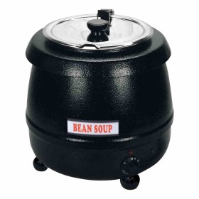 L2G - Marmite à soupe noire cuve et couvercle inox 8 L