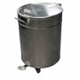 L2G - Bac à dechets 95 L inox roulant 2 roulettes fixes