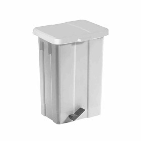 L2G - Poubelle blanche polypropylène 50 L couvercle blanc