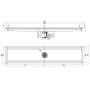 DIAMOND - Caniveau de sol inox 1500 x 300 mm sortie latérale