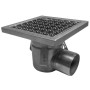 DIAMOND - Caniveau de sol inox 300 x 300 mm sortie latérale