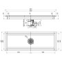 DIAMOND - Caniveau de sol inox 900 x 300 mm sortie latérale