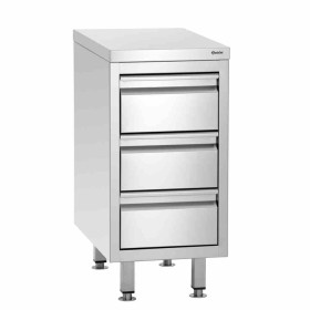 BARTSCHER - Meuble inox à 3 tiroirs L. 400 mm P. 700 mm