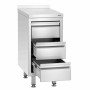 BARTSCHER - Meuble inox à 3 tiroirs et dosseret L. 400 mm P. 700 mm