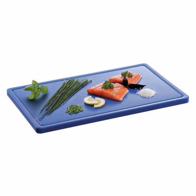 BARTSCHER - Planche à découper avec rigole 530 x 320 bleue