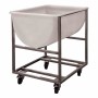 L2G - Chariot inox pour patière 220 L chape zinguée 4 roues Ø 100 mm