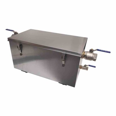 L2G - Bac à graisse inox 304 14 L capacité de 30 couverts 4 pieds réglables fourni avec panier