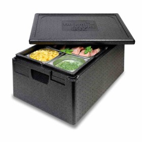 L2G - Boite isotherme en polypropylène expansé avec couvercle format GN 1/1 H. 167 mm