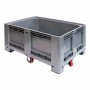 L2G - Bac à glace roulant polyéthylène 350 L avec vidange couleur gris