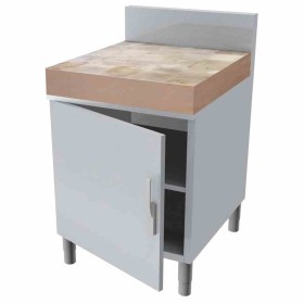 L2G - Meuble billot bois épaisseur 100mm 1p.battante dessus cadre pour billot 598x748x100 mm