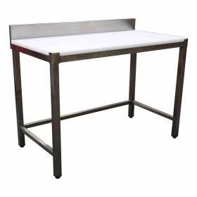 L2G - Table de decoupe adossee inox 304 dessus poly naturel épaisseur 25 mm 1800x600x850 mm