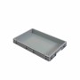 L2G - Bac EN 600x400 h75 mm gerbable et empilable fond et parois pleins couleur grise
