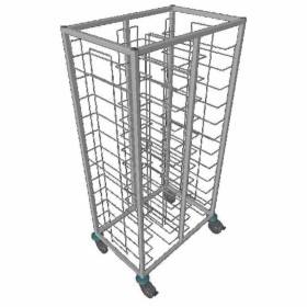 L2G - Chariot de débarrassage inox 1x12 niveaux avec roues chape polyamide