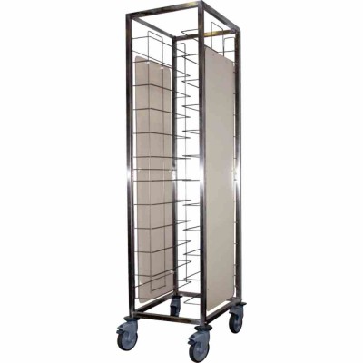 L2G - Chariot de débarrassage inox 2x12 niveaux avec roues chape polyamide avec joues latérales