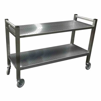 L2G - Chariot inox 2 plateaux perforées 1230x460 espace entre plateaux 400mm