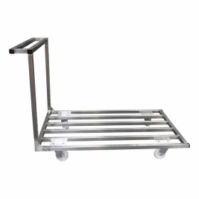 L2G - Chariot plateforme inox plateau barreaudé barre de poussée charge maxi 250 kg 1200x800x900 mm