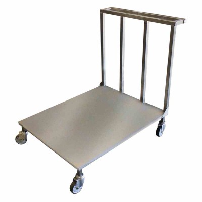 L2G - Chariot plateforme inox plateau plein barre de poussée charge maxi 250 kg 1000x600x1000 mm