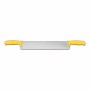 L2G - Couteau à fromage 2 mains manches jaune surmoule L. 400 mm