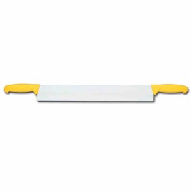 L2G - Couteau à fromage 2 mains manches jaune surmoule L. 500 mm