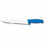 L2G - Couteau à poisson cranté L. 350 mm manche bleu surmoule